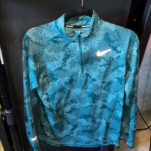 Nike Teal Camo Quarter-Zip Pullover